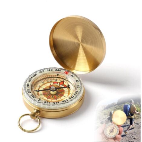 Lot De 2 Boussoles De Poche - Alliage De Zinc, 15g, Porte-Clés, Pour Randonnée Camping Orientation