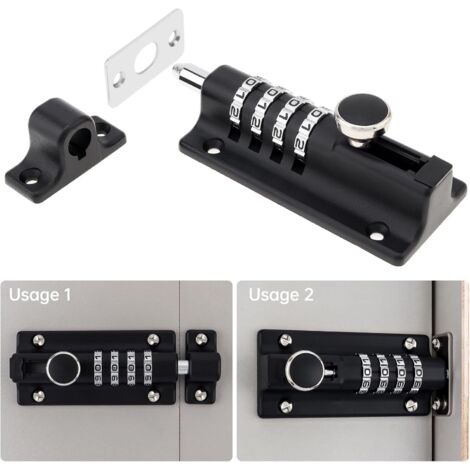Loquet à Combinaison Loquet De Verrouillage à Combinaison,[Avec Un Tournevis] Verrou De Porte à Code, Imperméable Verrou à Combinaison à 4 Chiffres Ave - Bricolage Loquet à Combinaison 4 Chiffres