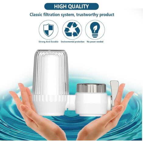 Filtre à Eau Robinet Ibergrif Anti Calcaire - 5 Adaptateurs Blanc - Purificateur Robinet