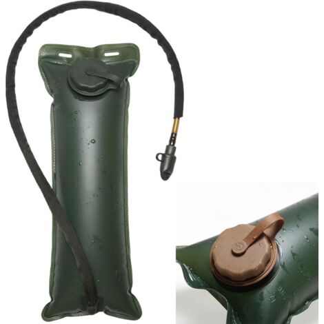 Heveer Poche Hydratation 2L Vessie d'Hydratation Verte Poche a Eau avec Tuyau d'Hydratation pour Extérieur Randonnée Cyclisme