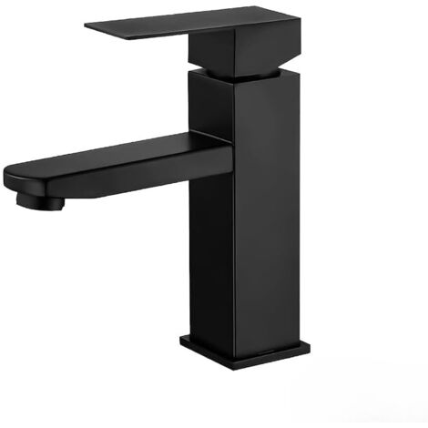 HomeLava Robinet de Cuisine Mural Mitigeur Évier en Acier Inoxydable 304 Robinet Évier Rotatif à 360° avec Bec Noir 180mm