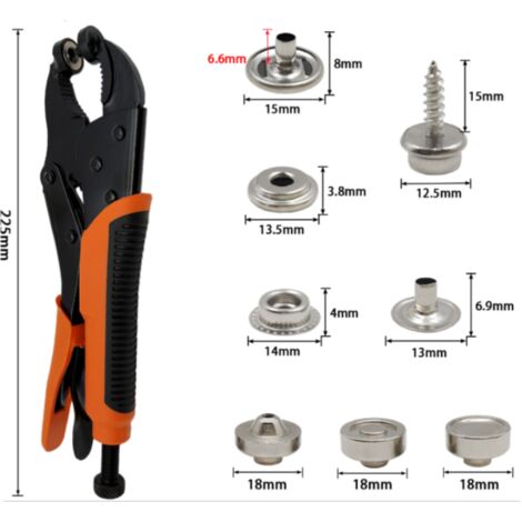 Pince à œillets magnétique professionnelle avec 100 œillets de 10,5 mm