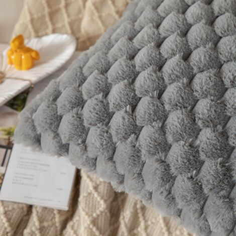 Lot De 2 Housses De Coussin Décoratives En Fausse Fourrure De Sherpa Taies Doreiller Pelucheuses Et Douces En Peau De Mouton Pour Canape Sofa Lit Salon 45 X 45 Cm Maron 89775614