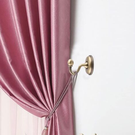 Leikedun Lot de 2 embrasses de rideaux en métal, vert ancien, embrasses de rideaux avec vis, crochets pour embrasses de rideaux