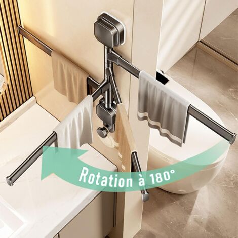 Porte-serviettes Rotatif 360° En Bois Et Fer - 2 En 1 Serviettes & Épices - Design Compact Antidérapant - 21,8x15,3x14,5 Cm - 4