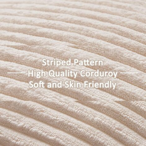 Housse de coussin gros velours cotelé ivoire 60x60 cm Shara | Maisons du Monde