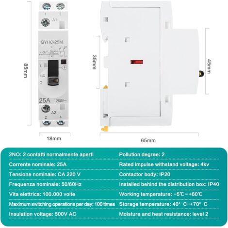 Jadeshay Contacteur Jour Nuit Contacteur 220V 2P
