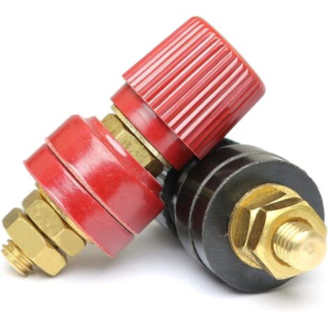 Connexion D'Alimentation Sécurisée Bornier De Batterie 12V 24V Rouge Et Noir (M8-Rouge)