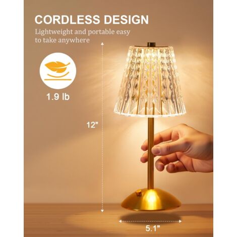 Lampe De Chevet Portable Sans Fil 3 Couleurs - Aluminium Tactile Rechargeable Pour Chambre Et Camping