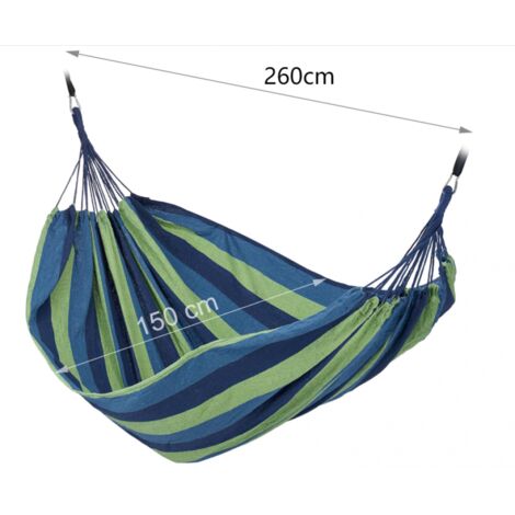 Hamac Double Relaxdays 300kg Pour 2 Personnes - Jardin Extérieur Ou Intérieur, Coton Doux, Portable Avec Sac, 150 X 272 Cm Gris-Blanc