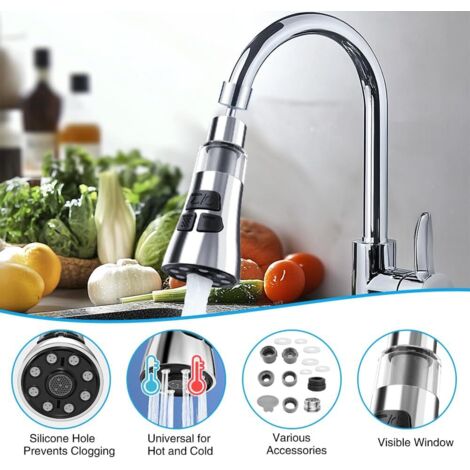 Deux Aérateurs De Robinet Universels Réglables Rallonge De Robinet De Cuisine à Double Mode Adaptateur économiseur D'eau Rotatif - Bricolage