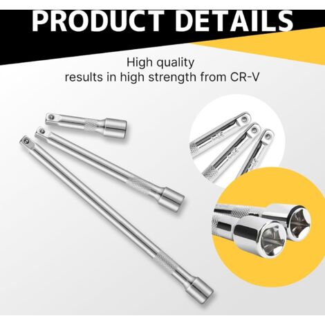 Nuovo Neilsen 3pz 3/8" Set Di Barre Di Prolunga Per Presa Di - Foto 2