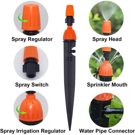Kit d'arrosage automatique avec goutteurs réglables, système de Micro Kit d'arrosage automatique avec goutteurs réglables, système de Micro