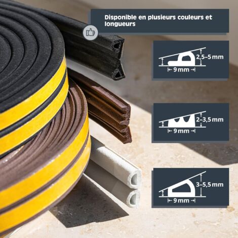 Bande D'Étanchéité Porte Fenêtre Aluminium - Joint Caoutchouc 1 à 5m Coupe-Vent