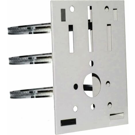 SJUNJIE Lot 2 Supports Caméra Extérieur Universel - Montage Poteau Vertical Avec 6 Anneaux Réglables - Acier Inoxydable - Pour Caméra Surveillance, Panneau Solaire, Lumière LED