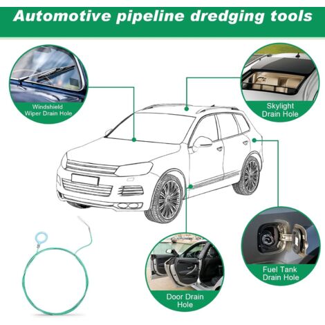 Car Sunroof Cleaning Brush, 300cm Long Sunroof Drain Brush Flexible