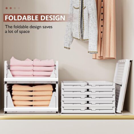 Organisateur de garde-robe réglable, support mural en métal, système d' étagère de rangement pour vêtements à suspendre pour chambre à coucher, salon (gris, 3 tringles de suspension 8 étagères