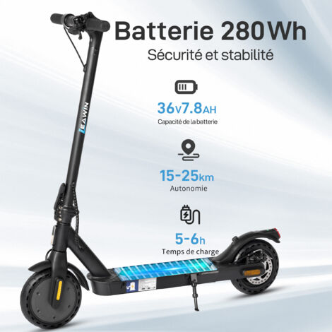 Trottinette électrique Pliable Adulte 8,5 Pouces - Autonomie 25-35 Km - Batterie 10,4 Ah - Connexion App - Vitesse Jusqu'à 20 Km/h
