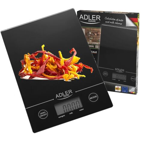 Adler AD 3138 Balance de Cuisine Numérique, 5 kg par pas de 1 g, Fonction Tare Noir (1/5)