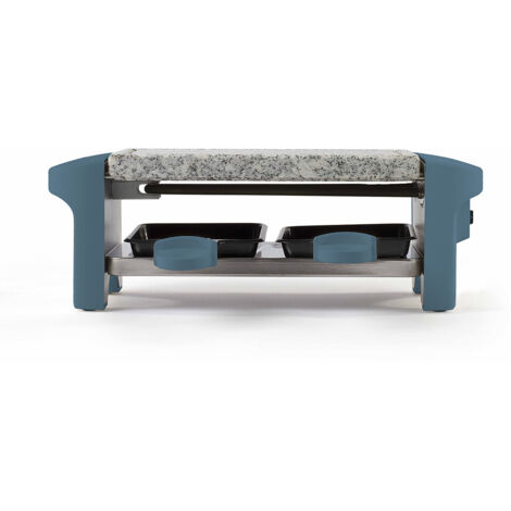 Appareil à raclette bleu foncé 2 personnes + 2 caquelons - 350W - plateau amovible en granite (1/4)