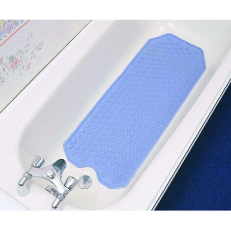 Tapis de baignoire antidérapant extra-long 103 x 40 cm – Caoutchouc naturel lavande – Sécurise l'accès à votre baignoire