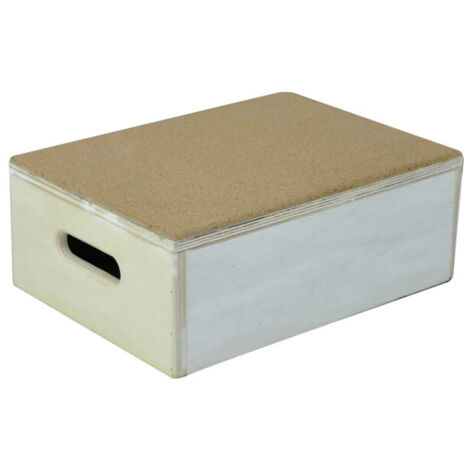 Marchepied en bois 15 cm - avec revêtement liège pour salle de bain ou dans la maison - Anti dérapant