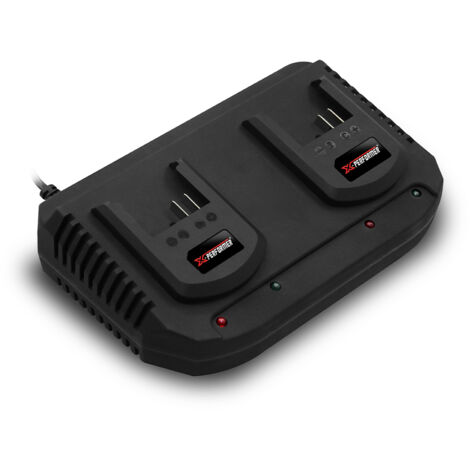 Double chargeur pour batteries 20V – Charge rapide 1h pour 2Ah et 2h pour 4Ah – Compatible XPBAT2A et XPBAT4A – Chargeur électroportatif – X-Performer (1/3)
