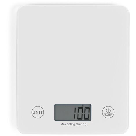 Balance de cuisine électronique blanche DOM351W - Capacité 5 kg - ml ou g (1/5)