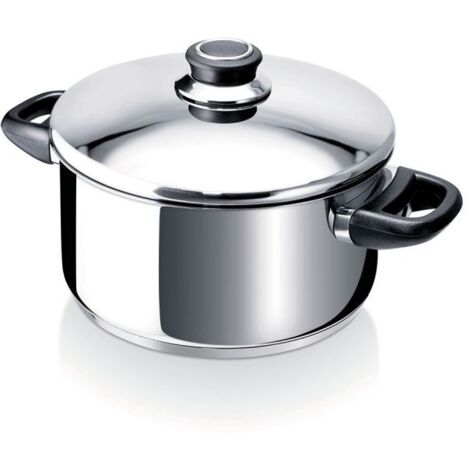 Faitout BEKA Polo 28 cm 8,5 L acier inox 18/10 couvercle en verre induction (1/5)