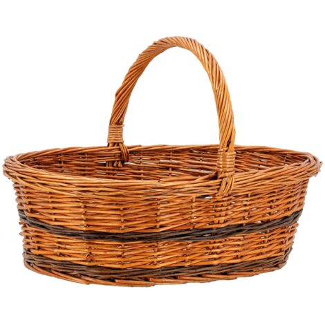 Aubry Gaspard – Panier à champignons en osier buff 51 x 34 x 16 cm – Poignée renforcée pour confort – SKU PMA5290 (1/4)