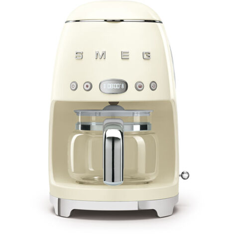 Smeg – Cafetière filtre programmable 10 tasses – Design rétro années 50 – Sélecteur d'arômes – Inox et plastique – Maintien au chaud 40 minutes - DCF02CREU