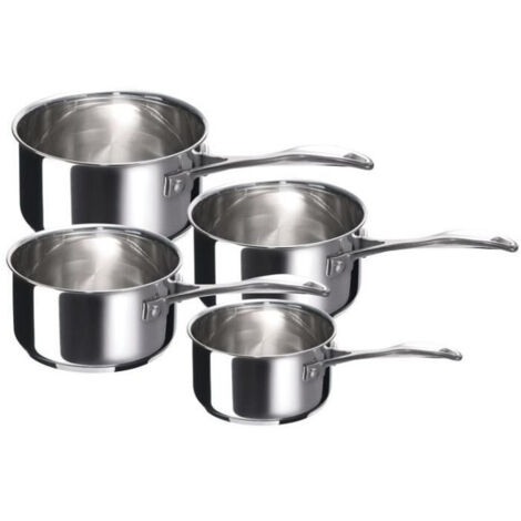Série de 4 casseroles inox 14/16/18/20 cm – Triple fond thermoradiant – Poignée ergonomique – Compatible tous feux dont induction – Beka (1/4)