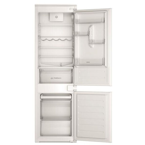 Indesit – Réfrigérateur combiné intégrable 2 portes 269 L – Froid brassé – Classe E – 34 dB(A) – 4 clayettes – INCO18DC03