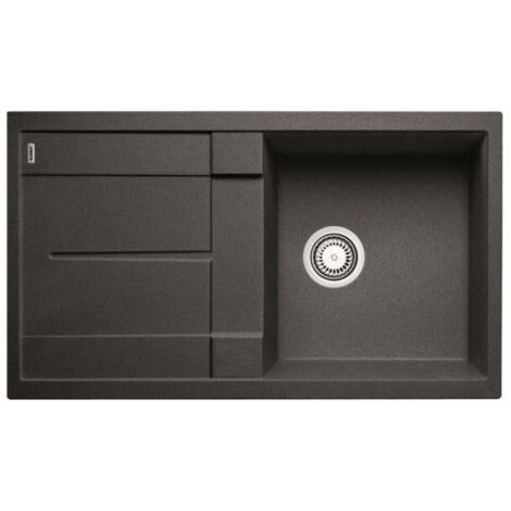 Blanco – Évier 1 bac Métra 5S Silgranit pour sous-meuble 50 cm – Grande cuve profonde – Bonde inox Ø 90 mm – Siphon Ø 40 mm – 513221 (1/6)