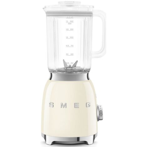 Smeg – Blender 1,5 L 800W – 4 vitesses – 4 programmes : smoothie, glace pilée, autonettoyage – Base antidérapante – Bouchon doseur inclus - BLF03CREU