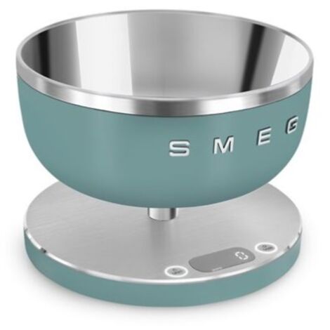 Smeg – Balance de cuisine électronique 5 kg – Bol inox amovible 1.8L – Précision 1g – Affichage LED – Rechargeable par USB - KSC01EGMWW