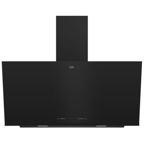 Beko – Hotte décorative 90 cm – Aspiration à évacuation – 3 vitesses – 408 m3/h max – Classe C – Commandes sensitives – Filtre charbon inclus (1/6)