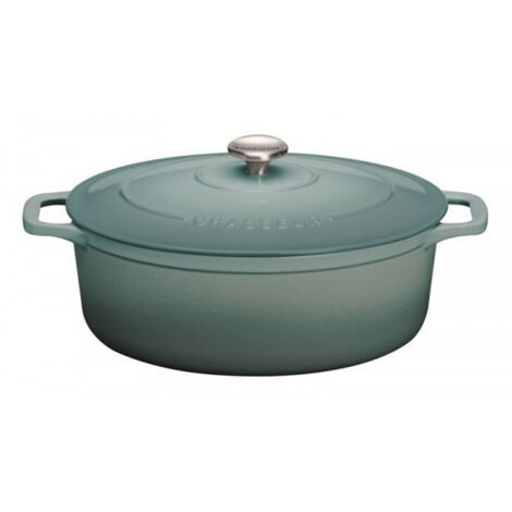 Invicta – Cocotte en fonte ovale 29 cm Quartz – Capacité 5 L pour 6 personnes – Compatible tous feux – Poignées arrondies pour meilleure prise (1/2)
