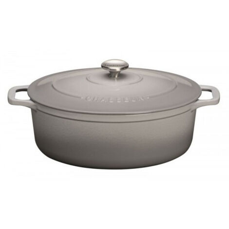 CHASSEUR Cocotte en fonte ovale 29 cm Gris Céleste - Sublime (1/2)