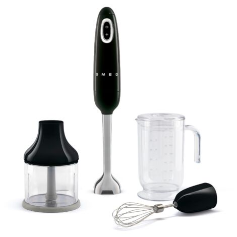 Smeg – Mixeur plongeant 700W noir – Vitesse variable jusqu'à 14850 tr/min – Lames en inox FlowBlend – Poignée ergonomique antidérapante - HBF03BLEU