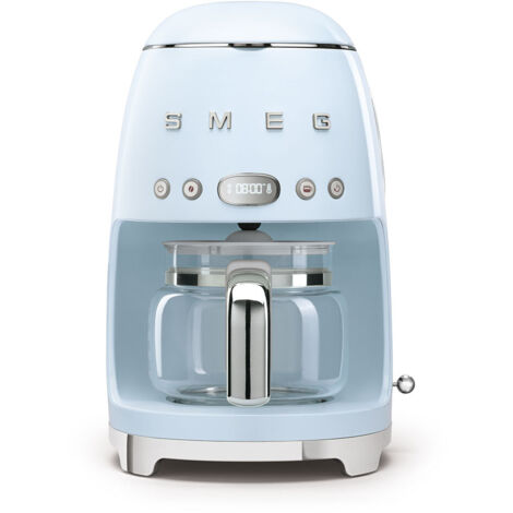 Smeg – Cafetière filtre programmable 10 tasses – Capacité 1,4 L – Fonction maintien au chaud 40 min – Filtre réutilisable – Bleu azur - DCF02PBEU