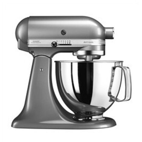 Kitchenaid – Robot pâtissier sur socle 4,8 L gris argent – Moteur à transmission directe 300 W – 10 vitesses – Bol inox 1 kg de farine (1/5)