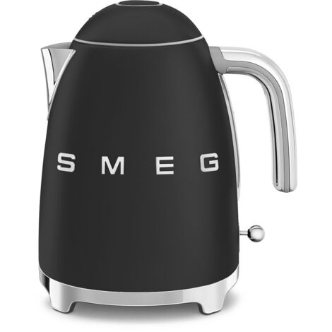 Smeg – Bouilloire sans fil 1,7 L noire mat – Puissance 2400 W – Acier inoxydable – Base pivotante 360° – Filtre anti-calcaire amovible - KLF03BLMEU
