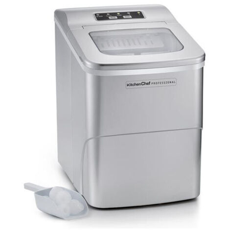 Kitchenchef – Machine à glaçons professionnelle 10/12 kg en 24h – Arrêt automatique – Compresseur silencieux – Réservoir 2L – SKU KSICE9