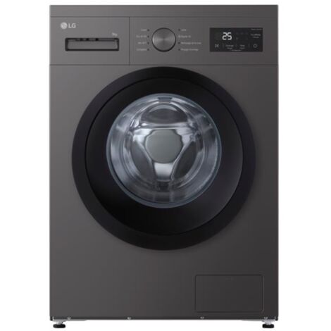 LG – Lave-linge frontal 9kg – Classe A – Vitesse d'essorage 1400 trs/min – Niveau sonore 74 dB – Fin différée
