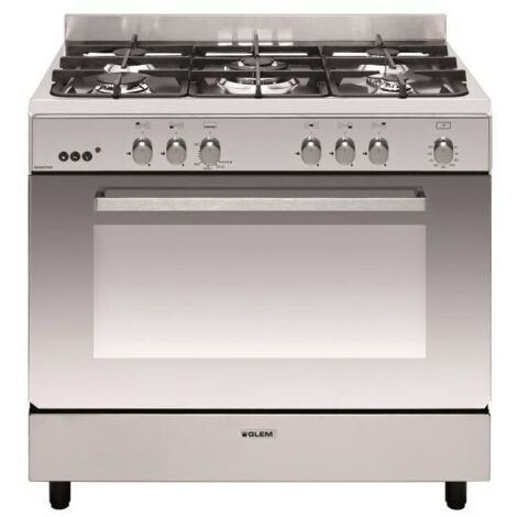 Glemgas – Piano de cuisson gaz 5 foyers – Inox – Double four – Classe énergétique A – Volume 109L – Mode de nettoyage facile