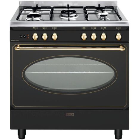 Glemgas – Piano de cuisson mixte 5 foyers – 5 modes de cuisson – Four électrique avec nettoyage catalytique – GU850CER