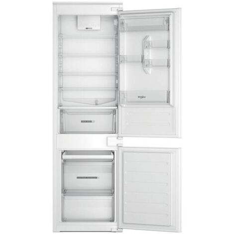Whirlpool – Réfrigérateur combiné intégré 268L – 189L réfrigérateur, 79L congélateur – Froid brassé, 34 dB – Éclairage LED, 5 clayettes verre - WHC18D021A1SFFR