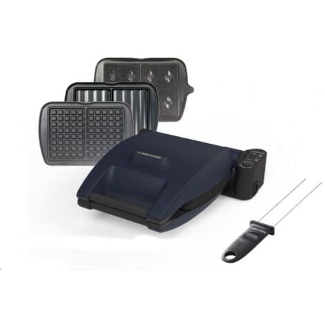 Gaufrier électrique 19643 – 1200W – 3 plaques interchangeables – Pour 2 gaufres ou 2 croque-monsieur – Revêtement antiadhésif – Lagrange
