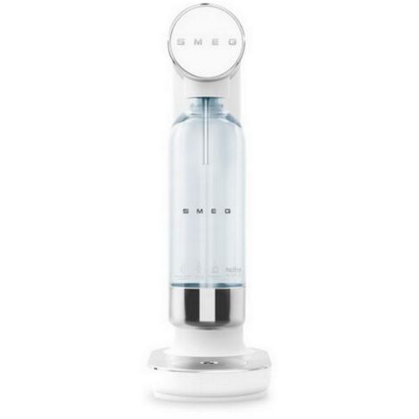 Smeg – Machine à gazéifier l'eau 1 bouteille – Design blanc mat – Fonctionnement manuel – Compatible avec cylindres CO₂ standards – SKC01WHM